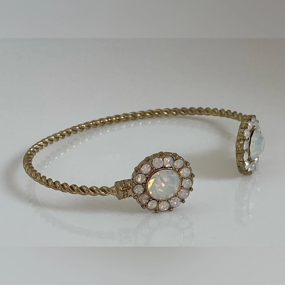 BaubleBar Gold Gemstone Adjustable Cuff Bracelet